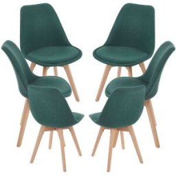 Presentes Miguel Pack 6 Cadeiras Synk Tecido - Verde