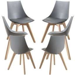 Presentes Miguel Pack 6 Cadeiras Blok - Cinza escuro