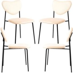 Presentes Miguel Pack 4 Cadeiras Cora Black Veludo - Beige