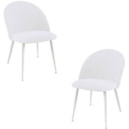 Presentes Miguel Pack 2 Cadeiras White Vint Tecido - Branco