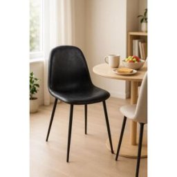 Presentes Miguel Cadeira Black Teok Couro Sintético Vintage - Preto