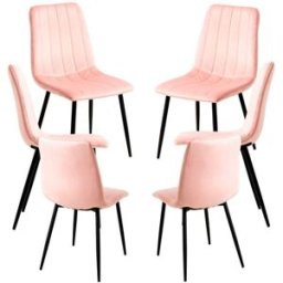 Presentes Miguel Pack 6 Cadeiras Veludo Liny - Rosa