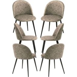 Presentes Miguel Pack 6 Cadeiras Vint Couro Sintético Vintage - Beige Vintage