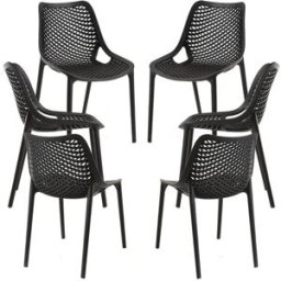 Presentes Miguel Pack 6 Cadeiras Kusin - Preto