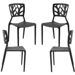 Presentes Miguel Pack 4 Cadeiras Talan - Preto