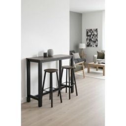Presentes Miguel Set Bar de mesa alta + 2 bancos Tycon - Preto