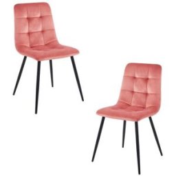 Presentes Miguel Pack 2 Cadeiras Stuhl Veludo - Rosa