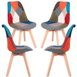 Presentes Miguel Pack 4 Cadeiras Synk Patchwork - Patchwork Clear