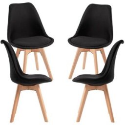 Presentes Miguel Pack 4 Cadeiras Synk Tecido - Preto