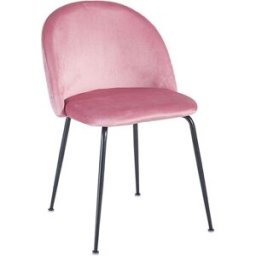 Presentes Miguel Pack 4 Cadeiras Black Dalnia Veludo - Rosa