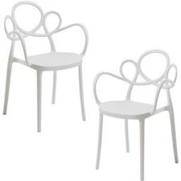 Presentes Miguel Pack 2 Cadeiras Sky com Braços - Branco