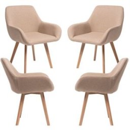 Presentes Miguel Pack 4 Cadeiras Venly Tecido - Beige