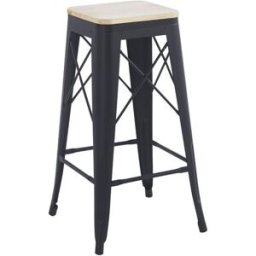 Presentes Miguel Pack 2 Bancos Valix Madeira Natural 76 cm - Preto mate
