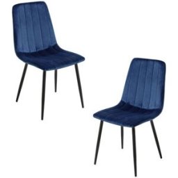 Presentes Miguel Pack 2 Cadeiras Liny Veludo - Azul