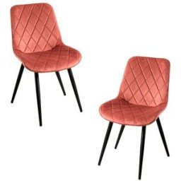 Presentes Miguel Pack 2 Cadeiras Min Veludo - Rosa