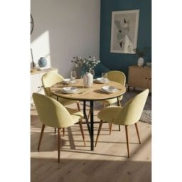 Presentes Miguel Pack 4 Cadeiras Vint Veludo - Amarelo dourado