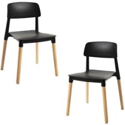 Presentes Miguel Pack 2 Cadeiras Estin - Preto