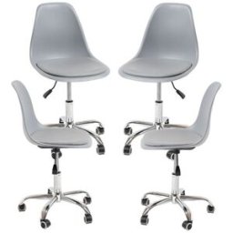 Presentes Miguel Pack 4 Cadeiras Dami Office - Cinza claro
