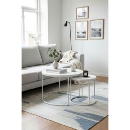 Presentes Miguel Conjunto de 2 mesas Renty Center 80 - 48 cm - Branco