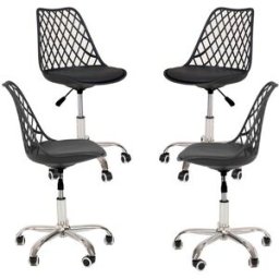 Presentes Miguel Pack 4 Cadeiras Mima Office - Preto
