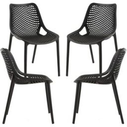 Presentes Miguel Pack 4 Cadeiras Kusin - Preto