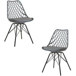 Presentes Miguel Pack 2 Cadeiras Iron Mima - Cinza escuro