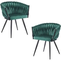 Presentes Miguel Pack 2 Cadeiras Widny Black Veludo - Verde