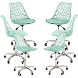 Presentes Miguel Pack 6 Cadeiras Mima Office - Celadon