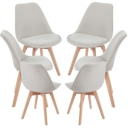 Presentes Miguel Pack 6 Cadeiras Synk Tecido - Beige
