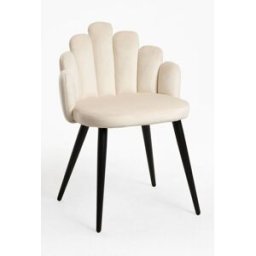 Presentes Miguel Pack 2 Cadeiras Hand Veludo Pernas Pretas - Beige