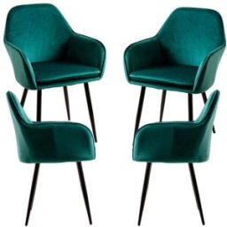 Presentes Miguel Pack 4 Cadeiras Chic Black - Verde