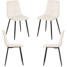 Presentes Miguel Pack 4 Cadeiras Daris Veludo - Beige