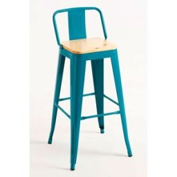Presentes Miguel Pack 6 Bancos Torix Encosto Madeira Natural 95 cm - Verde-azulado