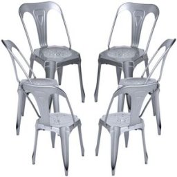 Presentes Miguel Pack 6 Cadeiras Ulix - Cinza metalizado