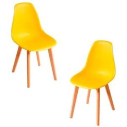 Presentes Miguel Pack 2 Cadeiras Kelen - Amarelo