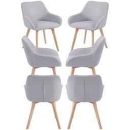 Presentes Miguel Pack 6 Cadeiras Venly Tecido - Cinza claro