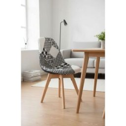 Presentes Miguel Cadeira Synk Patchwork - Patchwork branco e preto