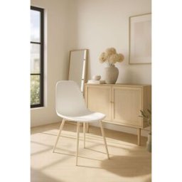 Presentes Miguel Cadeira White Teok Couro Sintético - Branco