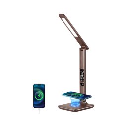 Brilagi-LED Lâmpada regulável com carregamento sem fios REGINA LED/8,5W/230V castanha