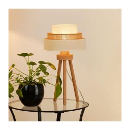 BRILAGI - Lâmpada de mesa DENVER LUNETA 1xE27/15W/230V bege/marrom/creme
