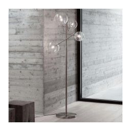 Ideal Lux - Candeeiro de chão LED EQUINOXE 4xG4/2W/230V cromado/transparente