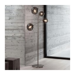 Ideal Lux - Candeeiro de chão LED EQUINOXE 4xG4/2W/230V cromado brilhante/fumado