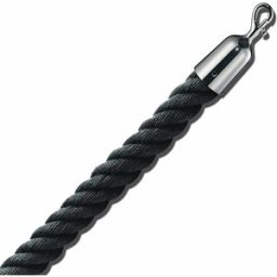 kaiserkraft Cordão de barreira 1,5 m, peças finais cromadas, cordão preto, Cordão de barreira 1,5 m, peças finais cromadas, cordão preto. Material de alta qualidade. Aspeto elegante, ideal para museus, exposições ou áreas VIP. Várias cores de cordão dispo