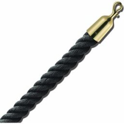 kaiserkraft Cordão de barreira 1,5 m, peças finais em latão, cordão preto, Cordão de barreira 1,5 m, peças finais em latão, cordão preto. Material de alta qualidade. Aspeto elegante, ideal para museus, exposições ou áreas VIP. Várias cores de cordão dispo