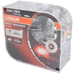 Ams-Osram Lâmpada de halogéneo OSRAM H4 Night Breaker Silver 12V/60/55W, 2 Peça