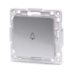 Aigostar - Interruptor simples sem moldura para campainha prateado
