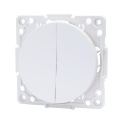 Aigostar - Interruptor duplo sem moldura n.º 6+6 branco