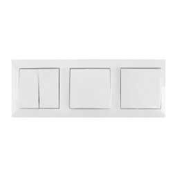 Aigostar - Interruptor duplo n.º 6+6 e 2 interruptores simples n.º 1, branco
