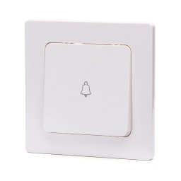 Aigostar - Interruptor simples para campainha com moldura, branco