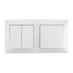 Aigostar - Interruptor duplo n.º 6+6 e interruptor simples n.º 1 com moldura, branco